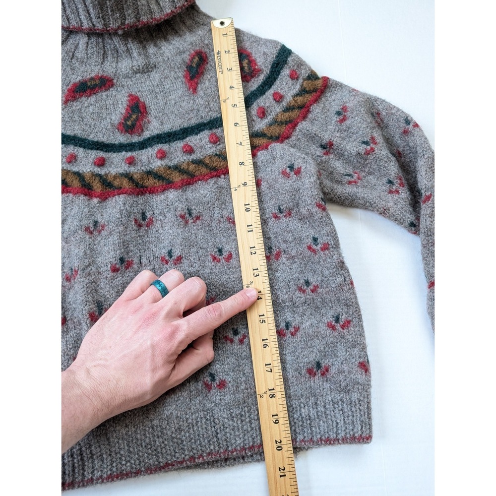Vintage JG Hook Wool Sweater Turtleneck Womens Medium Wool Handknit - Picture 3 of 8